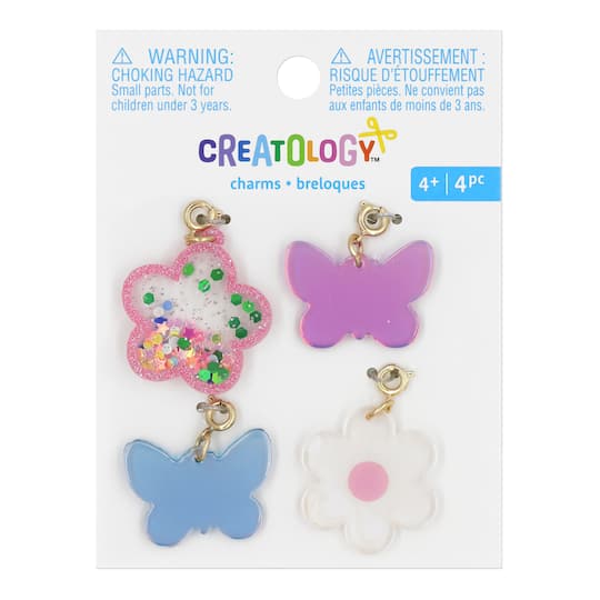 12 Pack: Butterfly &#x26; Flower Charm Set by Creatology&#x2122;